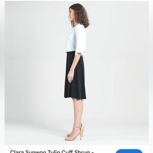 Clara Sun Woo Black large pleated A-line midi skirt
